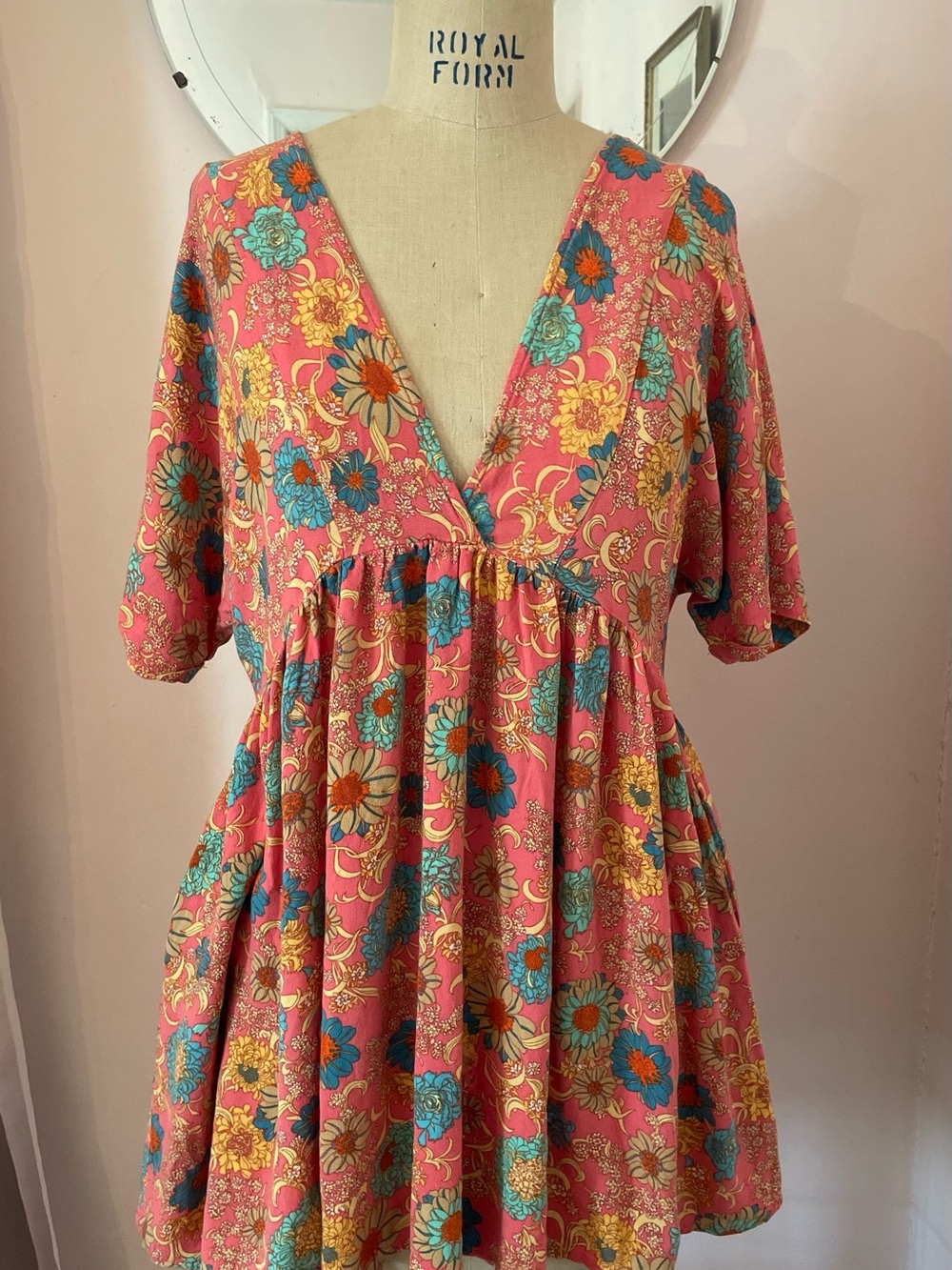 O'Neill Pink Floral Babydoll Mini Dress/ Coverup